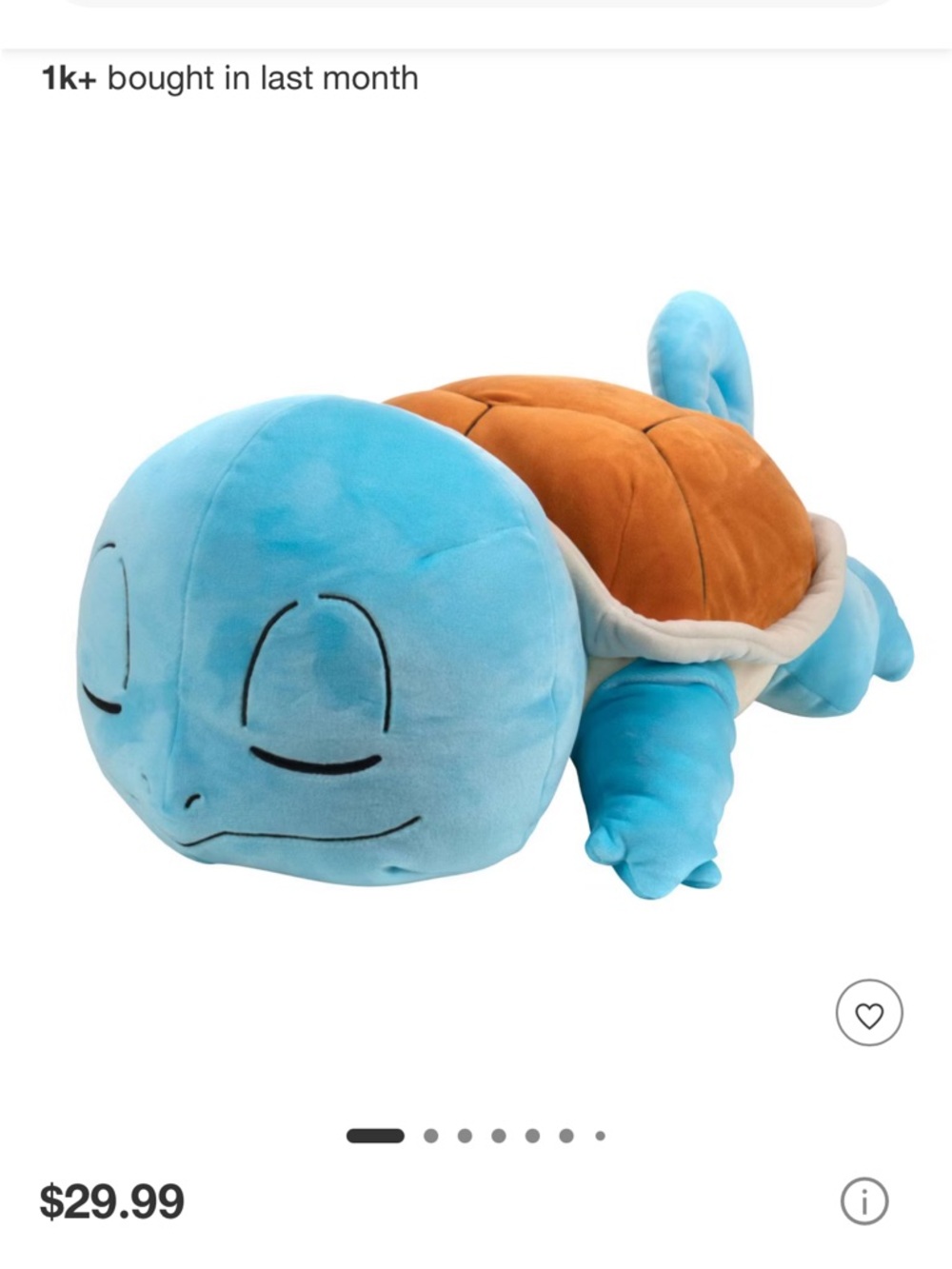 Squirtle Plush Pillow - Blue and Brown 18 inches